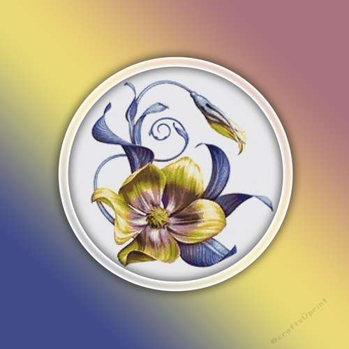 Tropical Flower 1 Cross Stitch Pattern PDF | Flower