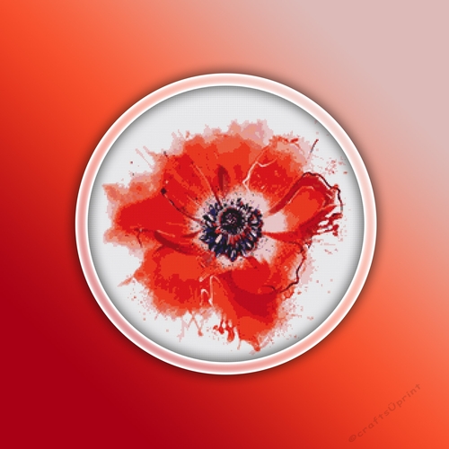 Poppy 1 Cross Stitch Pattern PDF | Flower