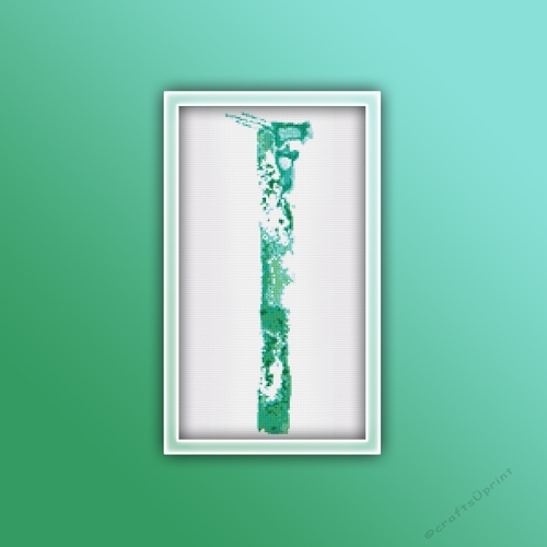 Watercolor I Alphabet Monogram 1 Cross Stitch Pattern PDF