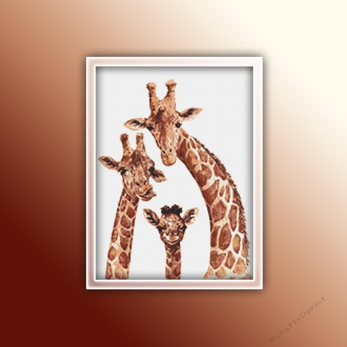 Giraffe Family 1 Cross Stitch Pattern | Giraffes