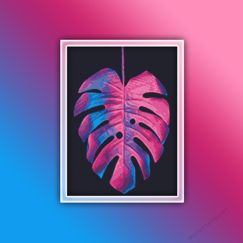 Palm Tree Leaf Cross Stitch Pattern | Tropical Leaf | Leaves