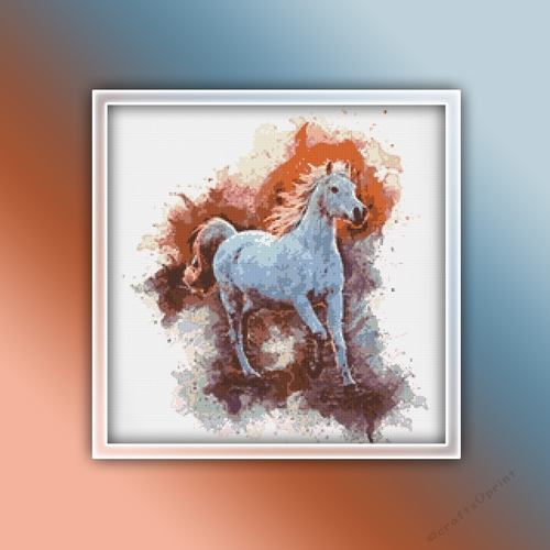 White Horse 4 Cross Stitch Pattern PDF