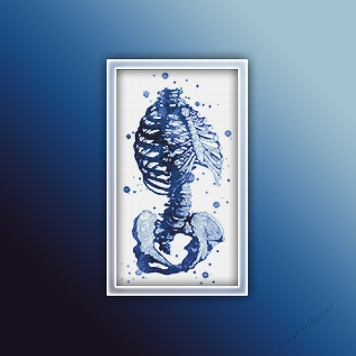 Anatomy Ribcage 1 Cross Stitch Pattern PDF
