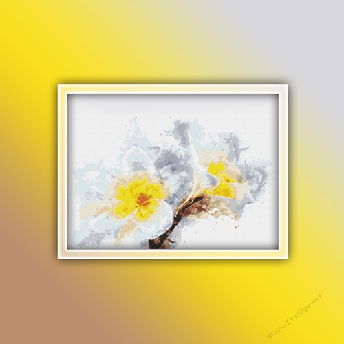 Frangipani Plumeria 1 Cross Stitch Pattern PDF