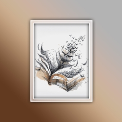 Book Cross Stitch Pattern | Books | Birds | Reading
