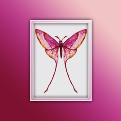 Pink Long Tail Butterfly 1 Cross Stitch Pattern | Butterfly Cross Stitch Pattern