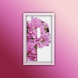 Flower P Alphabet Monogram 1 Cross Stitch Pattern PDF
