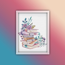 Flower Books 1 Cross Stitch Pattern PDF