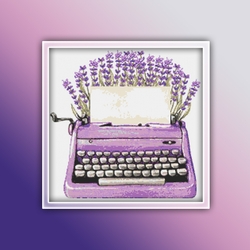 Purple Typewriter 1 Cross Stitch Pattern PDF