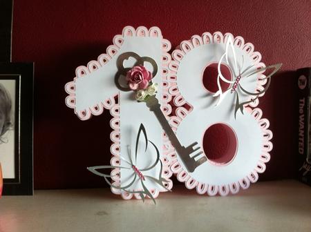 3D Scalloped 18th Keepsake & Box by Sharon Edwards