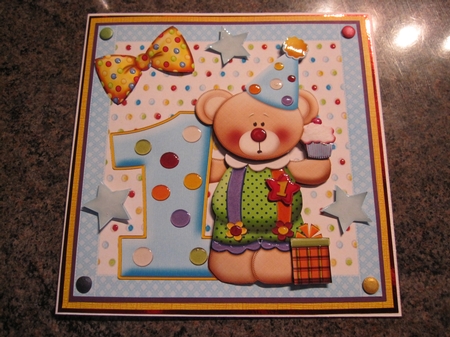 1st Birthday Bear 8x8 Mini Kit by LORRAINE PROUD
