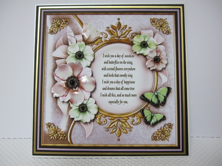 Soft Pink Anemone with Verse for All Occasions Card Mini Kit by LORRAINE PROUD