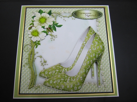 Beautiful Green shoes and Roses  1 by LORRAINE PROUD