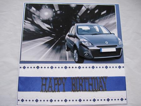 Silver Renault Clio Decoupage by LORRAINE PROUD