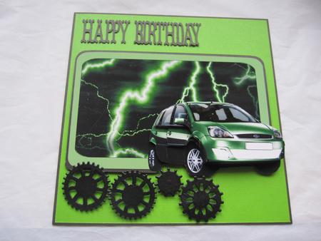 Lightning Green Ford Fiesta Zetec Decoupage by LORRAINE PROUD