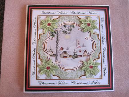Winter Pub Christmas Wishes Lattice Corner 8in Topper by LORRAINE PROUD