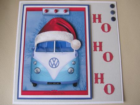 Vw Camper Van Merry Christmas by LORRAINE PROUD
