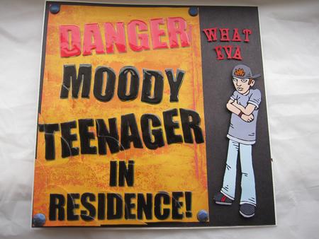 A5 Fun Novelty Moody Teenager Scallop Corner Side Stacker by LORRAINE PROUD