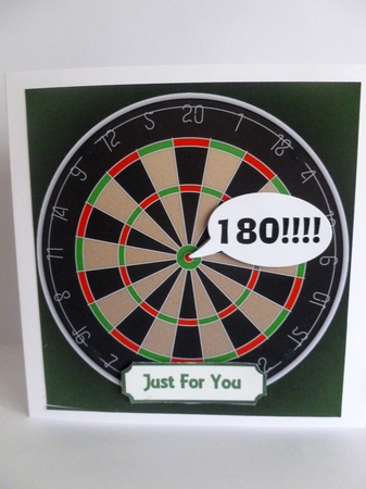 Darts Board Card Front / Topper by Nicky Thorne