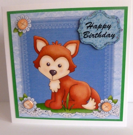 Cute fox card front 3 by Nicky Thorne