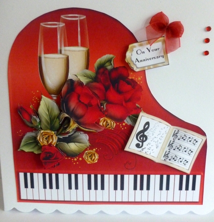 Baby Grand Piano - Red 1 - Fly me to the Moon by Nicky Thorne