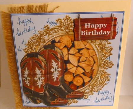 BOOTS WOOD BIRTHDAY MALE by Nicky Thorne