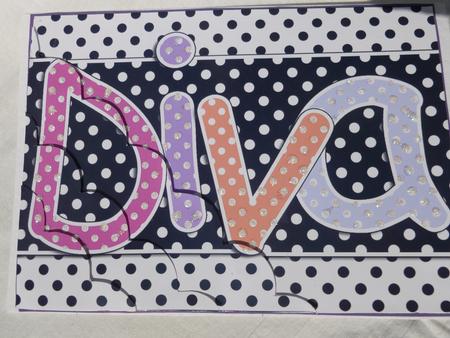 A5 Polka Dot Diva Scallop Corner Side Stacker Topper by Nicky Thorne
