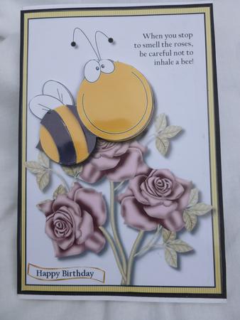 Bee Careful Card Topper 1 by Nicky Thorne