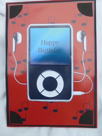 Mp3 Player Quick Card with Decoupage by Nicky Thorne