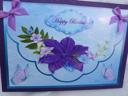 Faux Envelope Card Clematis Spray by Nicky Thorne