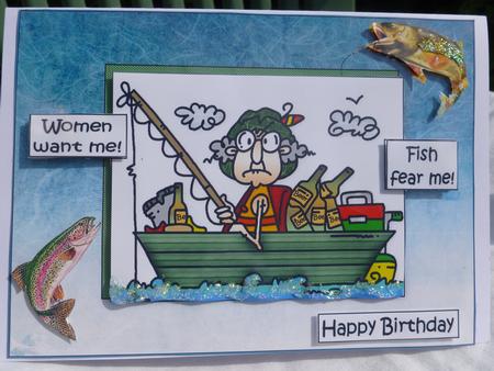 Gus is Fishing Again Quick Card by Nicky Thorne