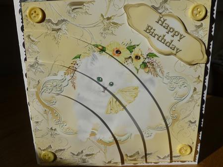 White Kitten Corner Stacker Card = Lemon by Nicky Thorne
