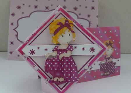 Twist Turn Card - Girl in Magenta by Nicky Thorne
