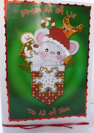 Pocket Mouse Christmas Card by Nicky Thorne