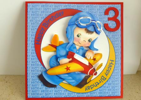 Birthday Vintage Fly Boy Childs by Nicky Thorne
