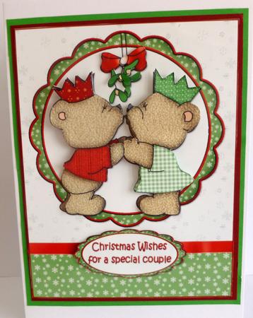 Kissing Christmas Special Couple Red by Nicky Thorne