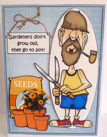 Gardener Bill Has Gone to Pot Quick Card by Nicky Thorne