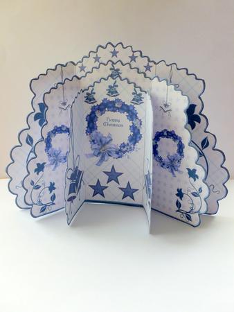 Triple Layer Gatefold - Xmas Blue Bells by Nicky Thorne