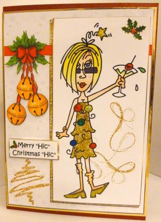 J.j Merry "hic" Christmas Quick Card by Nicky Thorne