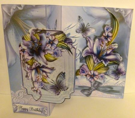 Purple Lily No Holes Fold Card Mini Kit by Nicky Thorne