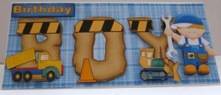 Birthday Boy Mechanic Dl Topper in Blue by Nicky Thorne