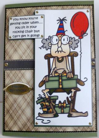 Gus Can't Get His Rocker Going Quick Card by Nicky Thorne