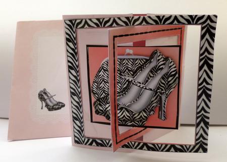 Surprise Card - Zebra Print Shoes by Nicky Thorne