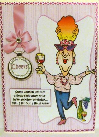 Edna Lets Out a Little Wine Quick Card by Nicky Thorne