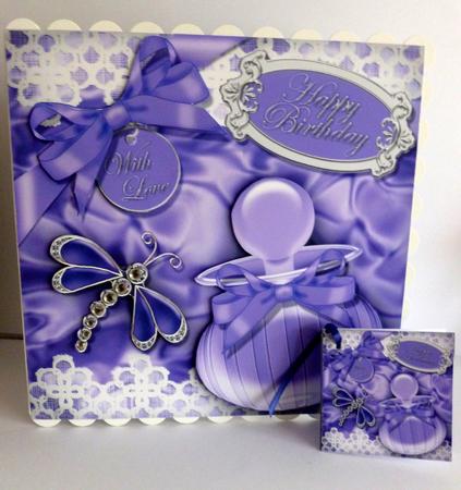 8 x 8 Perfume Lace & Dragonfly Mini Kit with 3D Decoupage by Nicky Thorne