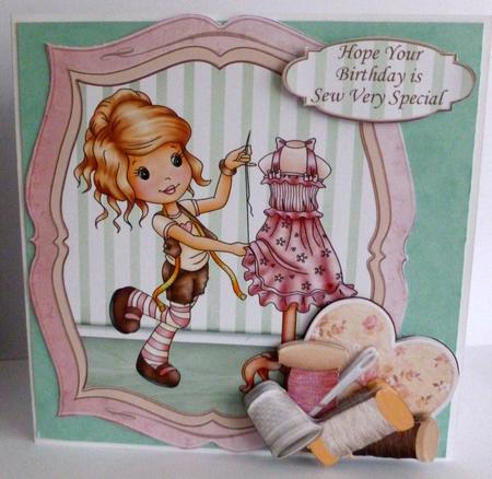 Friendships Are Sewn with Love Topper & Decoupage by Nicky Thorne