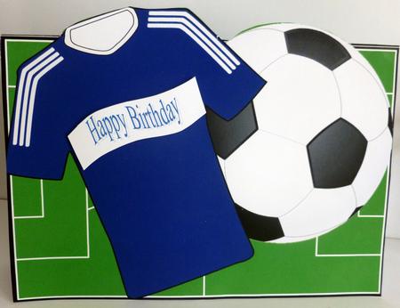 Football Fan Over the Edge (blue) by Nicky Thorne