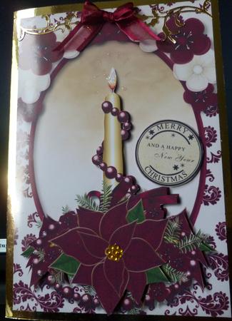 Cranberry & Gold Christmas Candle by Nicky Thorne