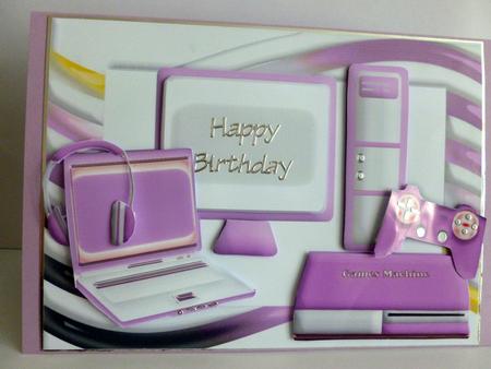 I Love My Pink Gadgets! Computer and Laptop in Funky Frame by Nicky Thorne