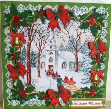 8x8 Vintage Christmas Walk to Church by Nicky Thorne